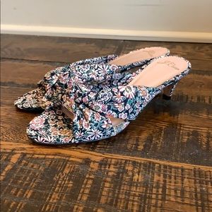 J Crew Knotted kitten heels in floral L5713